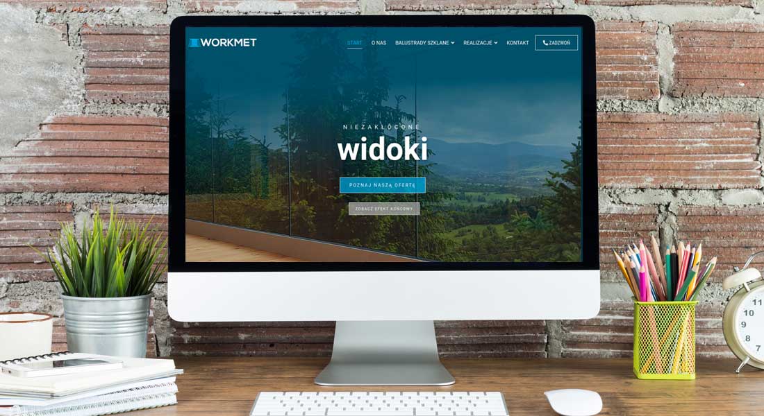 Strona internetowa firmy Workmet.pl - specjalistów od szklanych balustrad